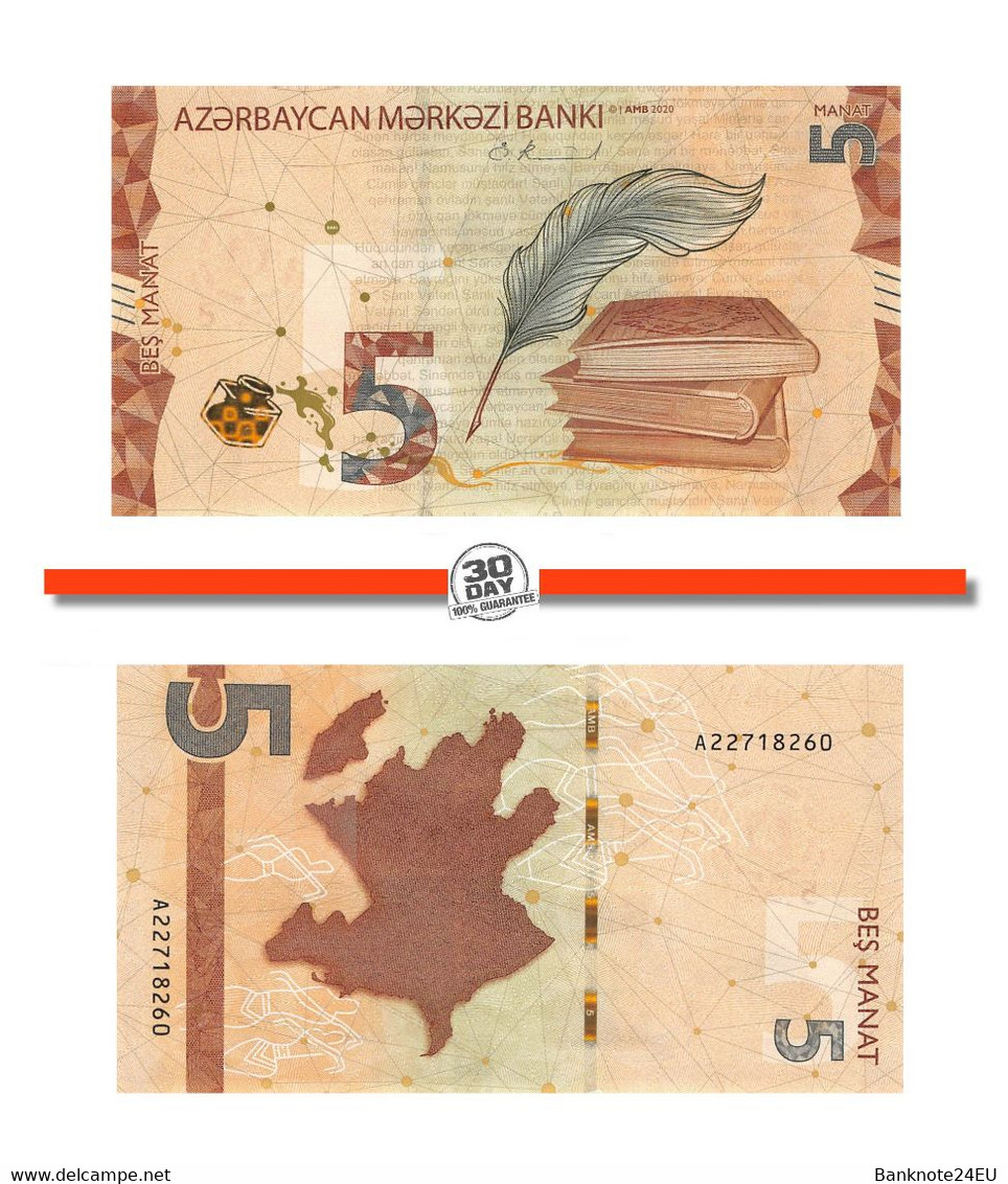 Azerbaijan 5 Manat 2020 Unc Pn 39 - Aserbaidschan