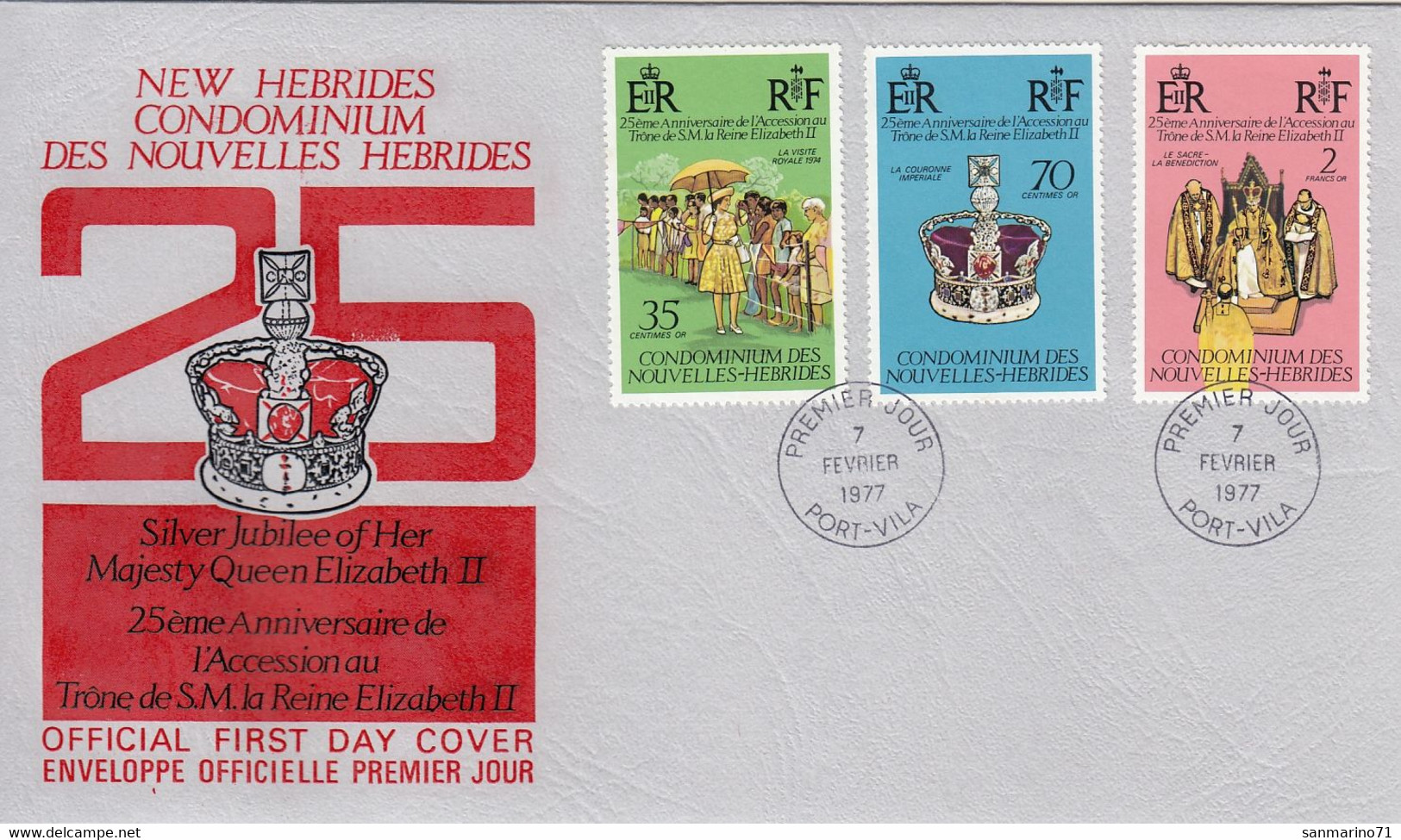 FDC NEW HEBRIDES 444-446 - FDC