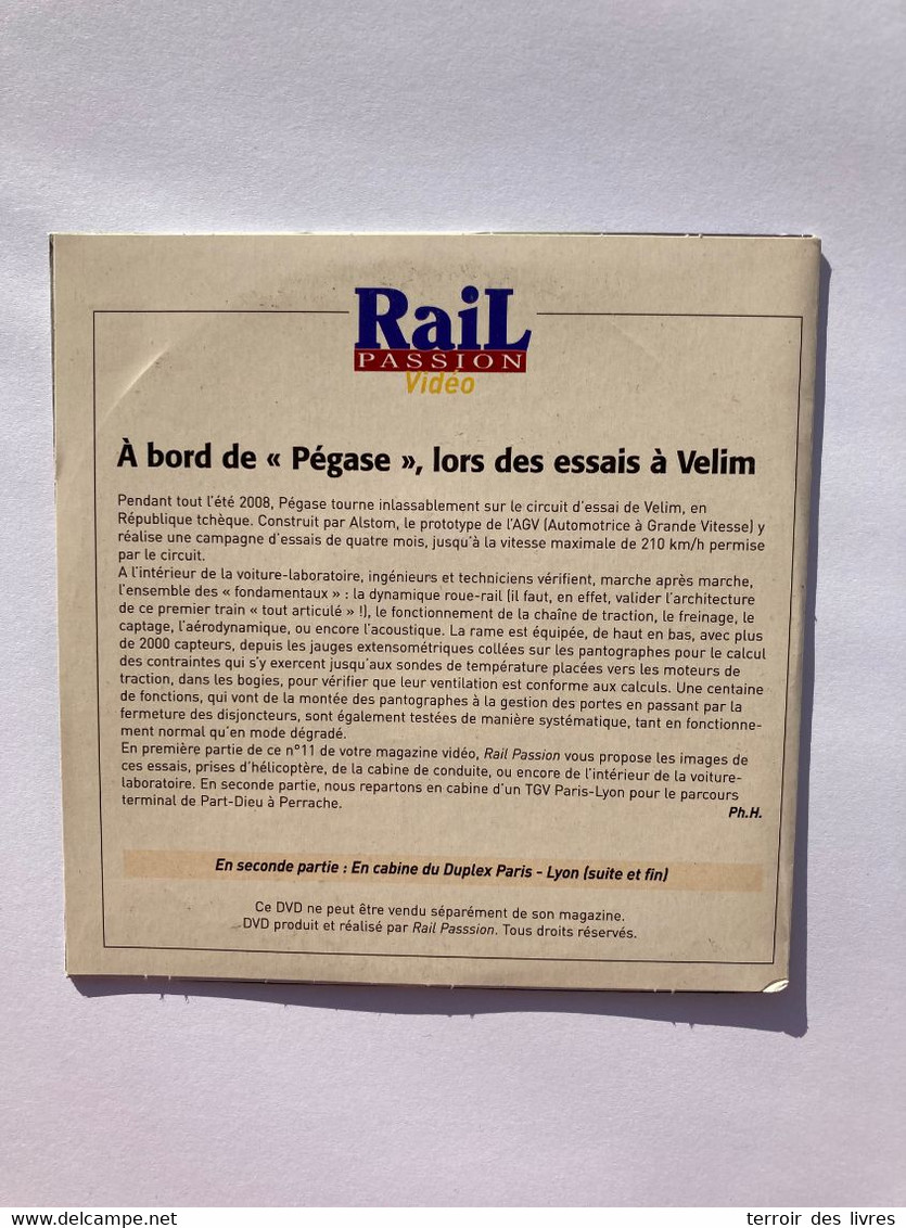 DVD Rail Passion  Pégase Lors Des Essais A VELIM TGV Paris Lyon - Documentary
