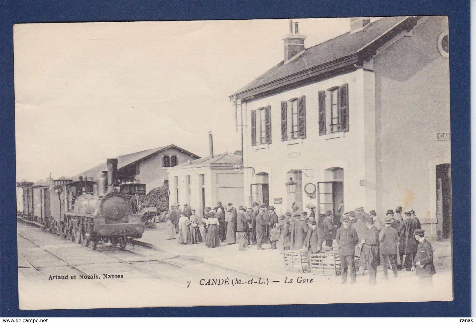 CPA [49] Maine Et Loire Candé Gare Train Chemin De Fer Station écrite - Autres & Non Classés