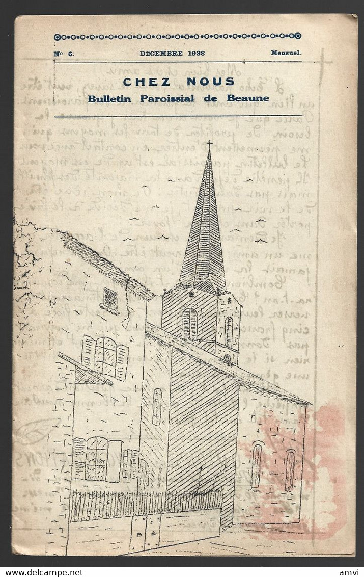 22-5-1225 Chez Nous Bulletin Paroissial Beaune Sur Arzon  DECEMBRE 1938 - Auvergne