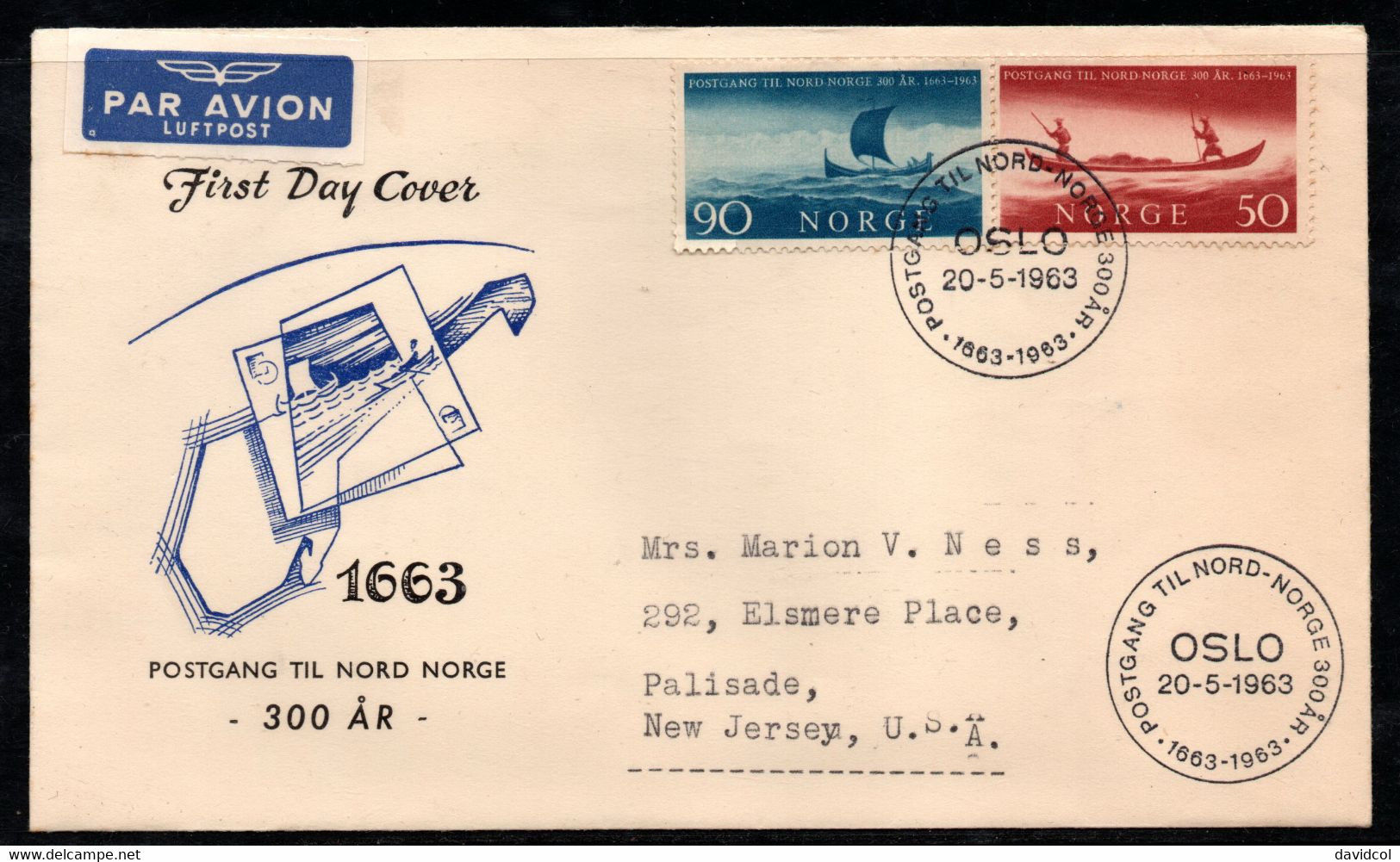 CA182- COVERAUCTION!!! - NORWAY 1963 - OSLO 20-5-63- RIVER BOAT - Lettres & Documents