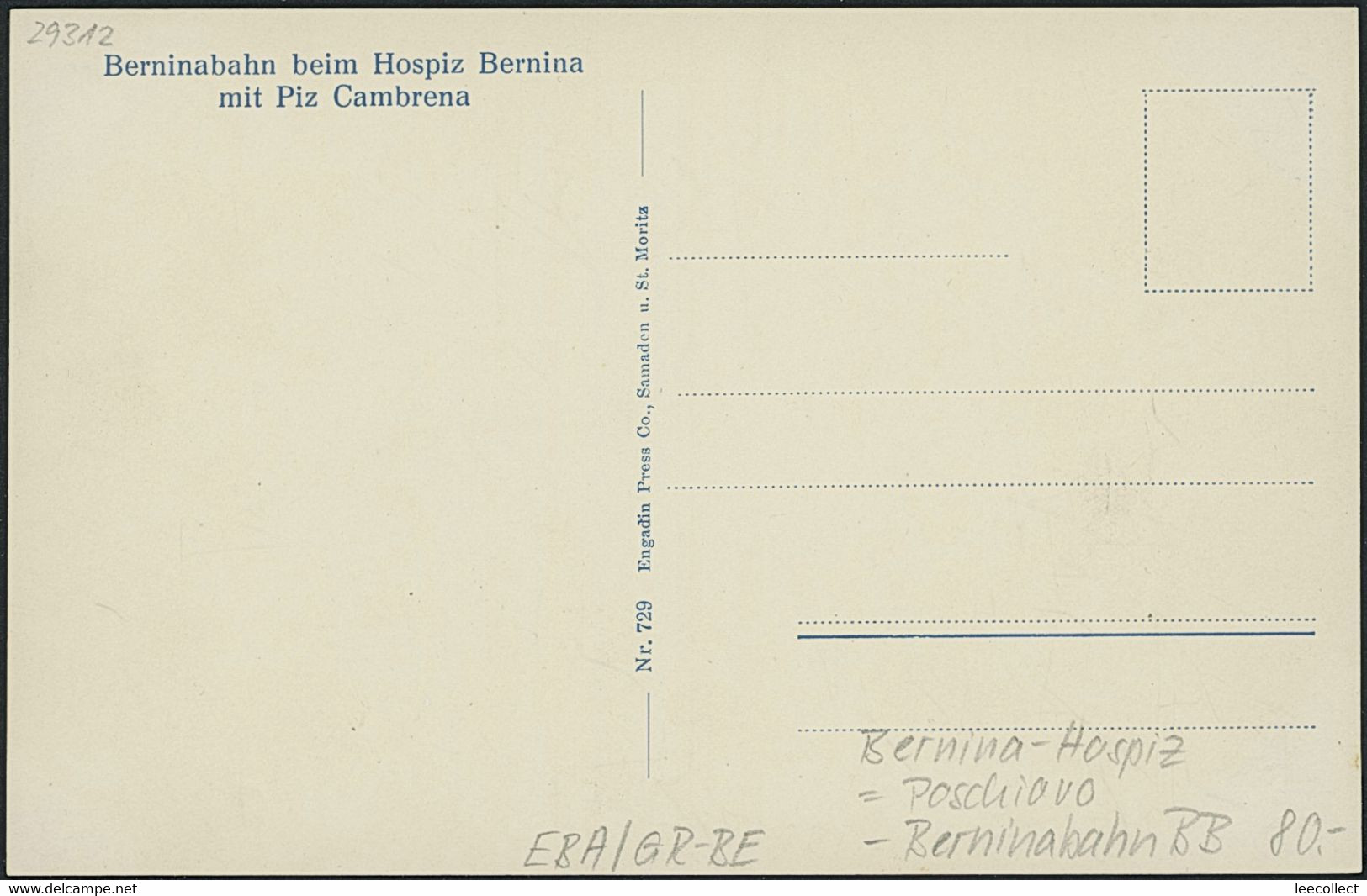 Suisse - GR Bernina Hospiz - Bernina Bahn BB - RhB - Poschiavo - Poschiavo