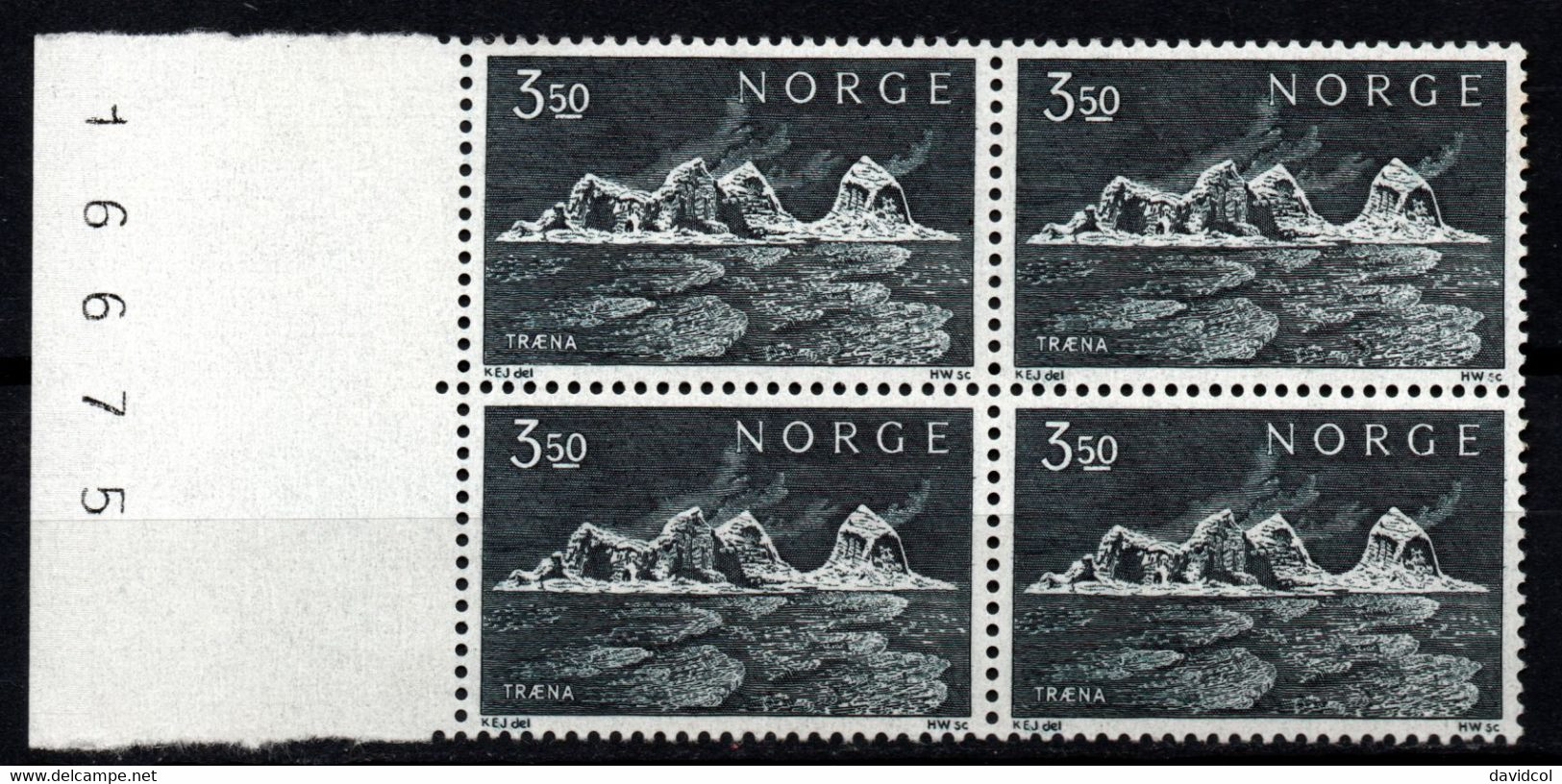 251- NORWAY 1969- SCOTT#: 529 - MNH - TRAENA ISLAND - Unused Stamps