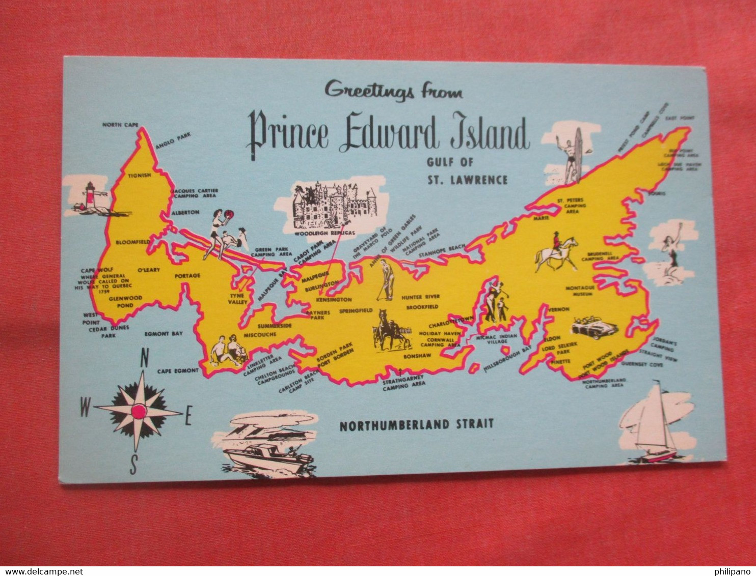 Map Greetings.  Prince Edward Island Canada > Prince Edward Island    Ref 5633 - Altri & Non Classificati