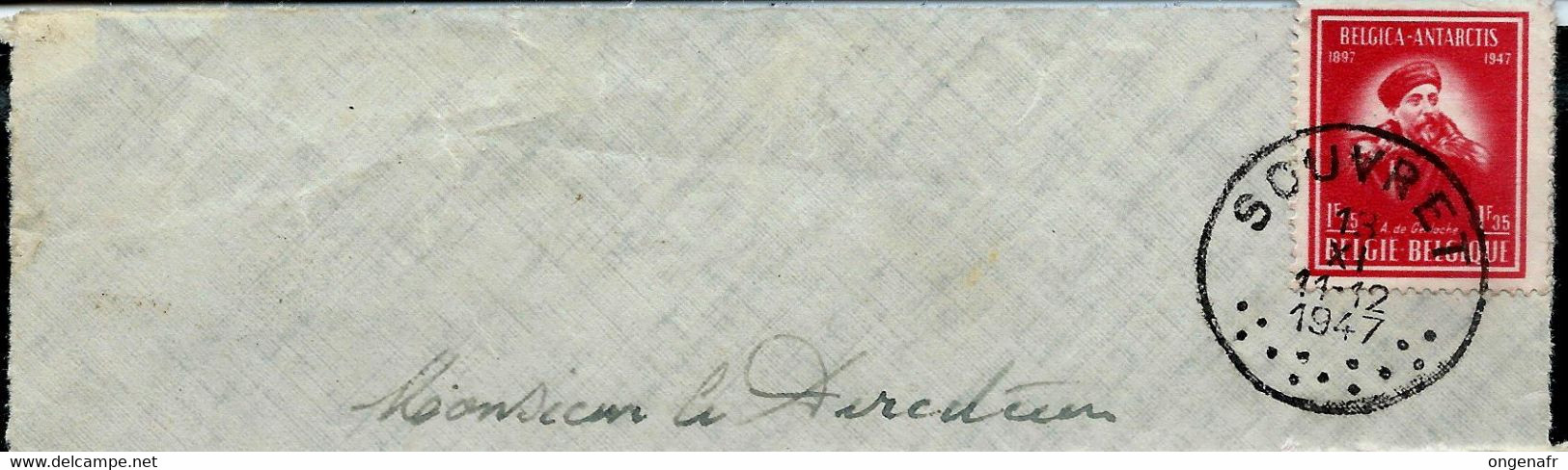 Devant De Lettre, Obl. SOUVRET  13/06/1947 - Landpost (Ruralpost)