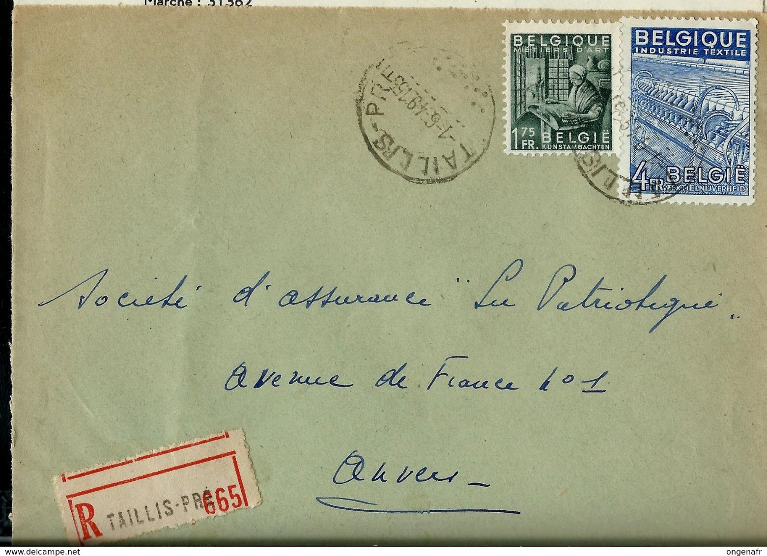 Devant De Lettre, Obl. TAILLIS - PRE  01/06/49 En Rec. - Rural Post