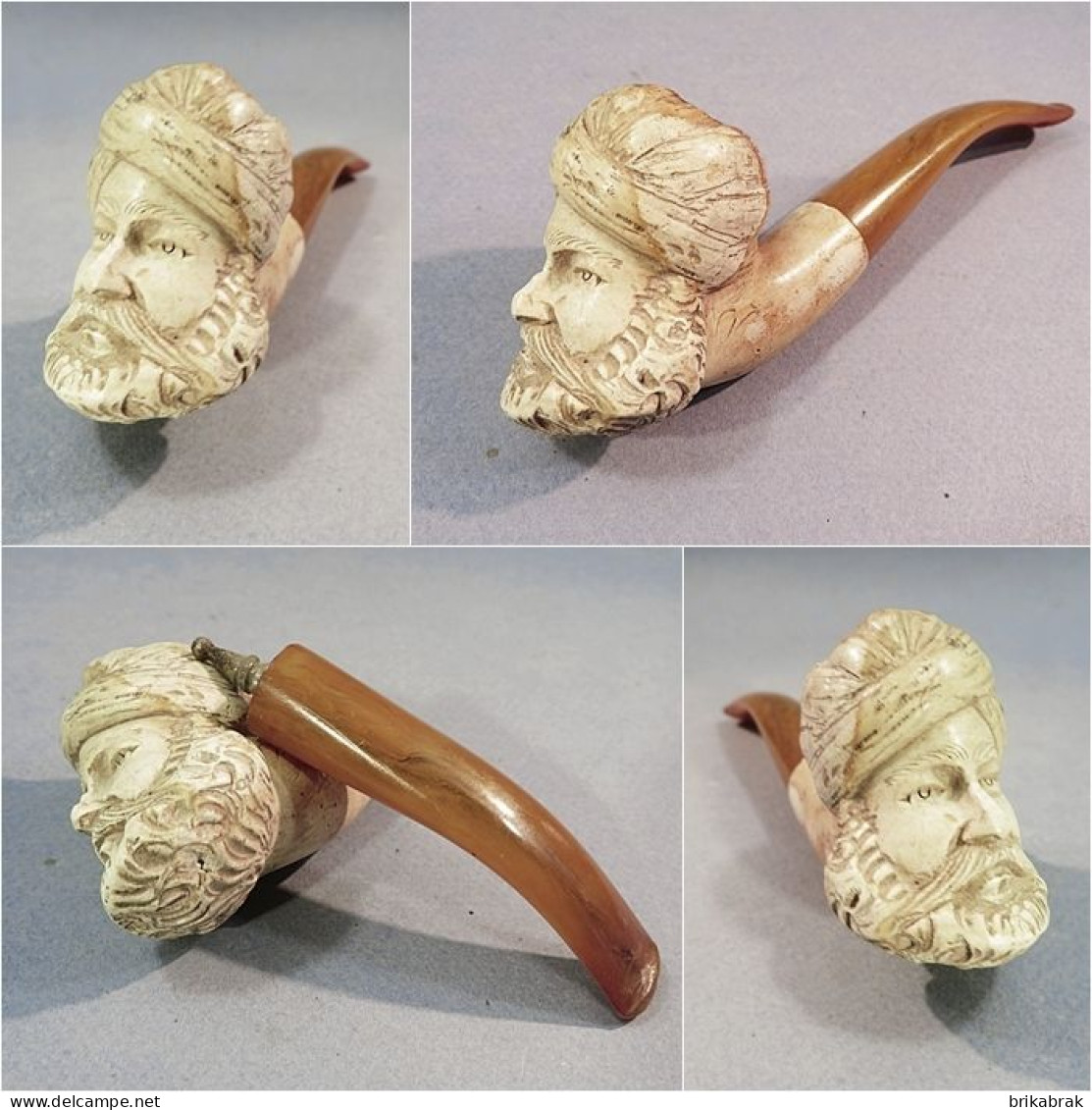 °° PIPE EN ECUME TÊTE + Tabac Fumeur Sculpture - Meerschaumpfeifen