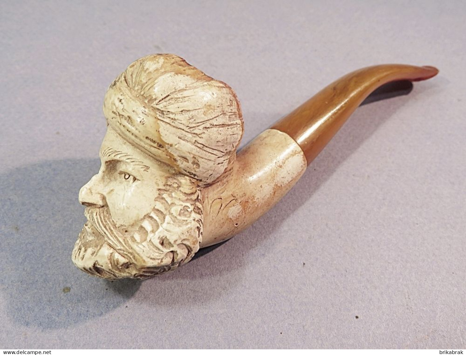 °° PIPE EN ECUME TÊTE + Tabac Fumeur Sculpture - Meerschaum Pipes