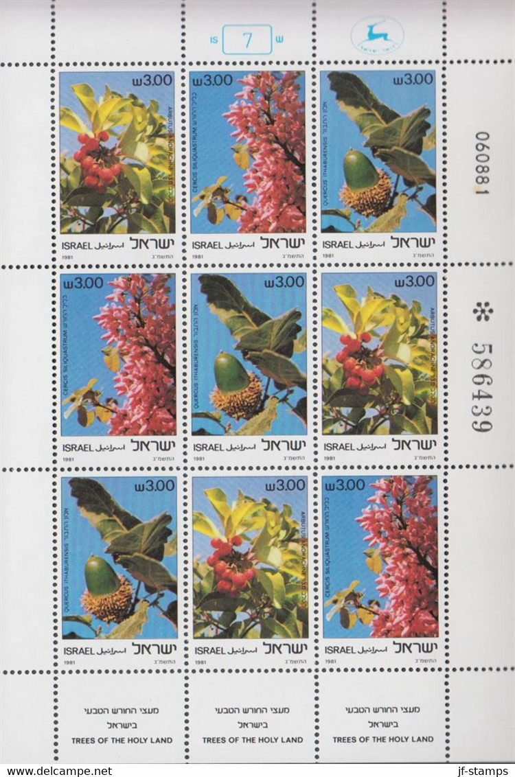 1981. ISRAEL FLORA Sheet Never Hinged.  (michel 868-870) - JF520583 - Sonstige & Ohne Zuordnung