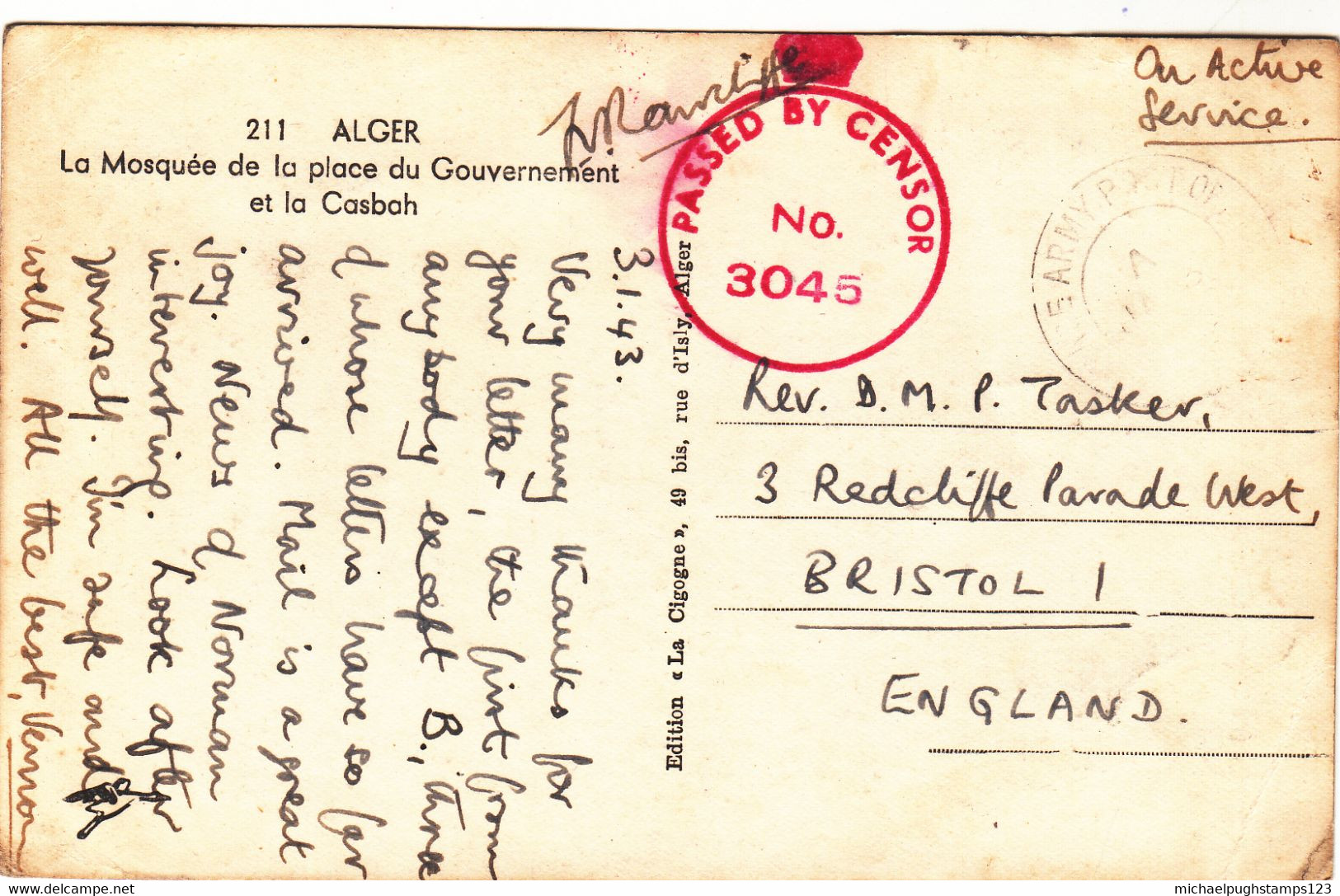 G.B. / Military Mail / Algeria / R.A.F. / Censorship / Mosque Postcards - Zonder Classificatie