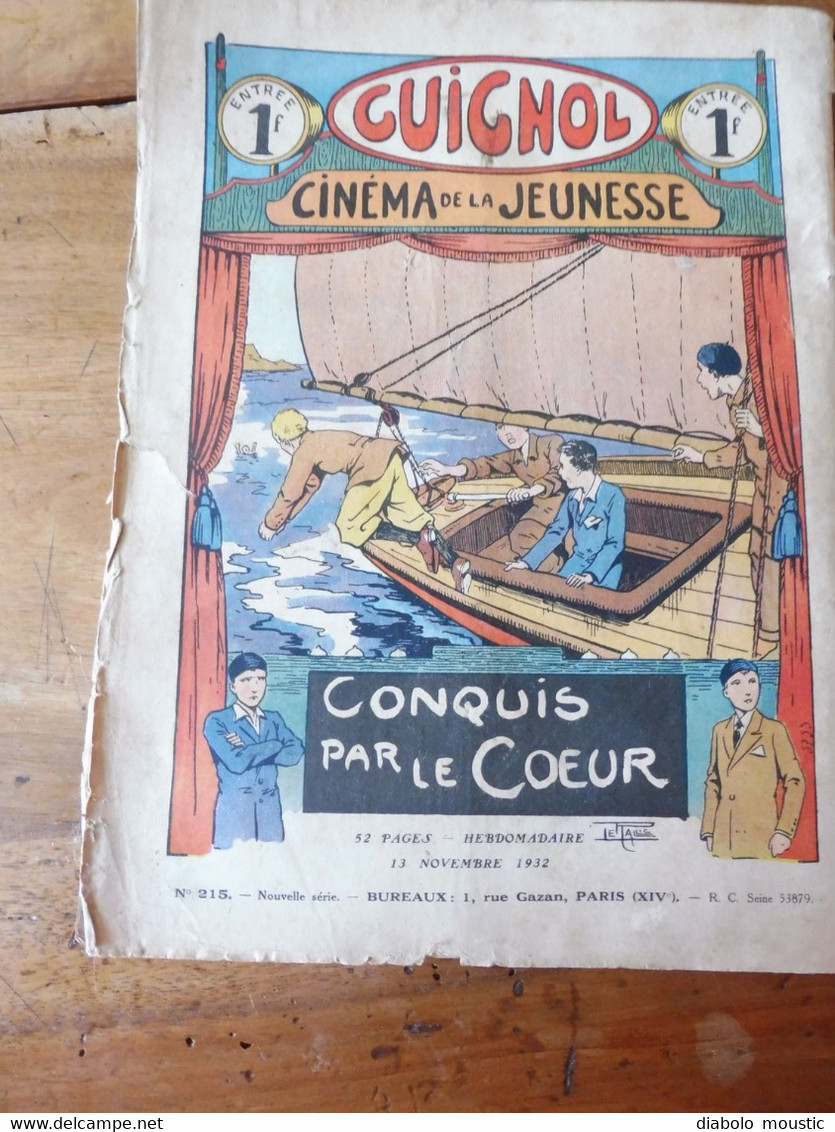 Année 1932  GUIGNOL Cinéma de la Jeunesse ......mais pas que ! (Une étrange disparition, Conquis par le Cœur, BD,  Etc )