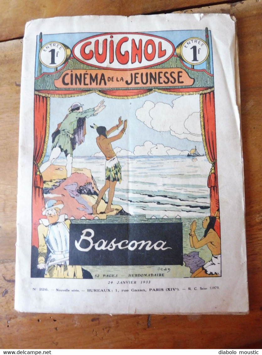 Année 1933  GUIGNOL Cinéma De La Jeunesse ...mais Pas Que ! ( Bascona, La Grotte Du Roumi, AVIATION MILITAIRE, BD, Etc ) - Revistas & Catálogos