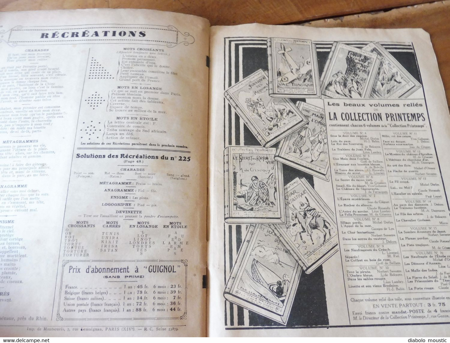 Année 1933  GUIGNOL Cinéma de la Jeunesse ...mais pas que ! ( Bascona, La Grotte du Roumi, AVIATION MILITAIRE, BD, Etc )