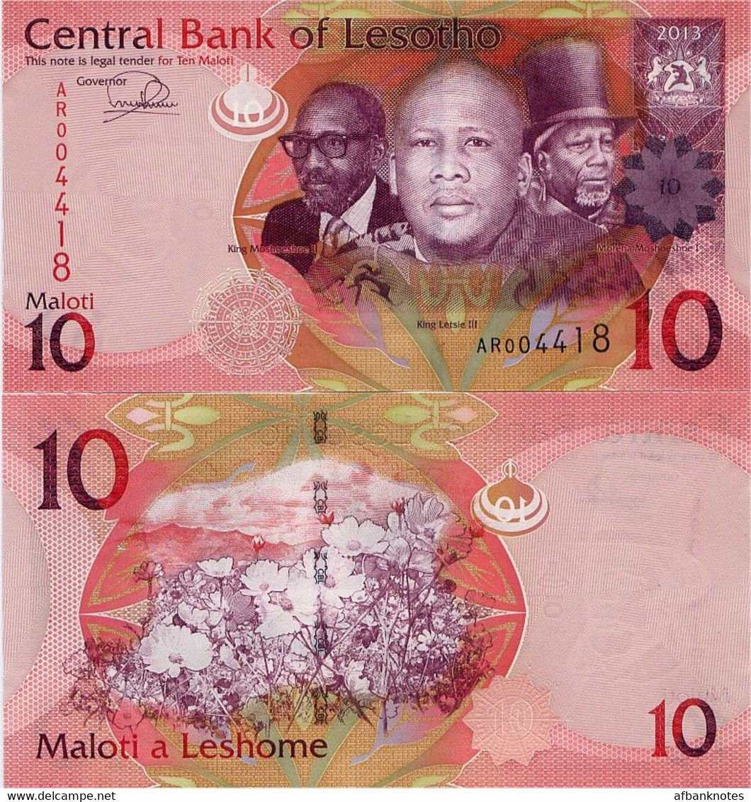 LESOTHO       10 Maloti       P-21b       2013       UNC - Lesoto