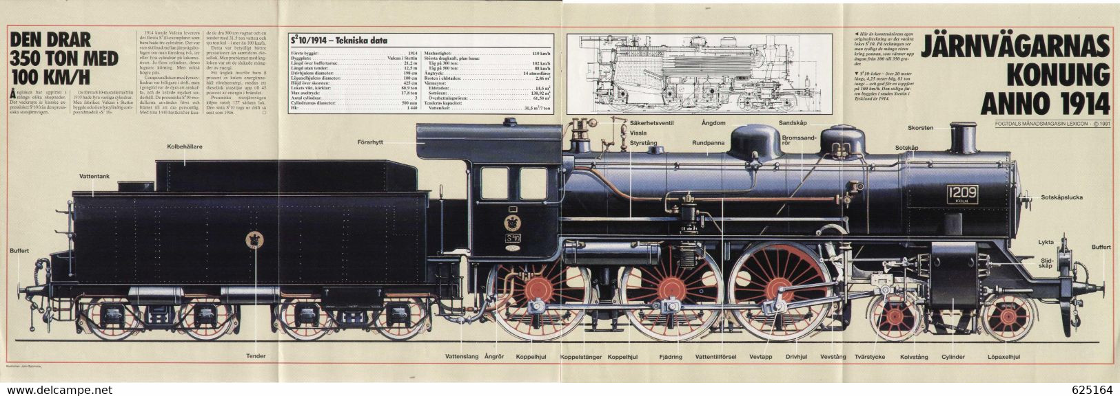 Catalogue 1991 Historiens Finaste Maskin-ångloket - La Meilleure Locomotive à Vapeur De L'histoire - En Suédois - Sin Clasificación