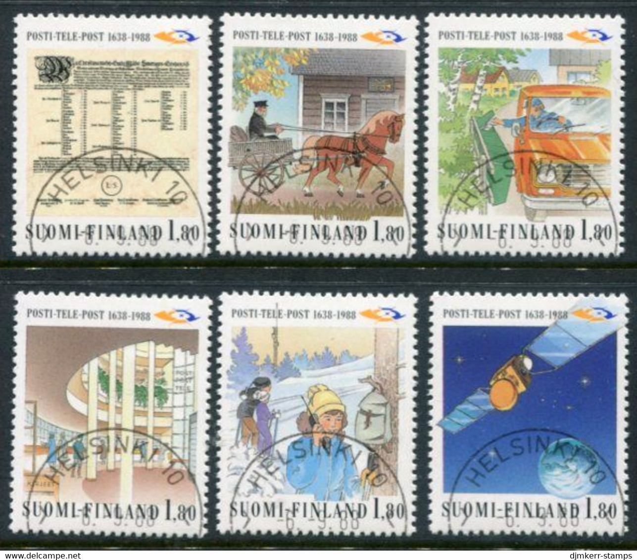 FINLAND 1988 350th Anniversary Of Postal Service Used.  Michel 1059-64 - Gebraucht