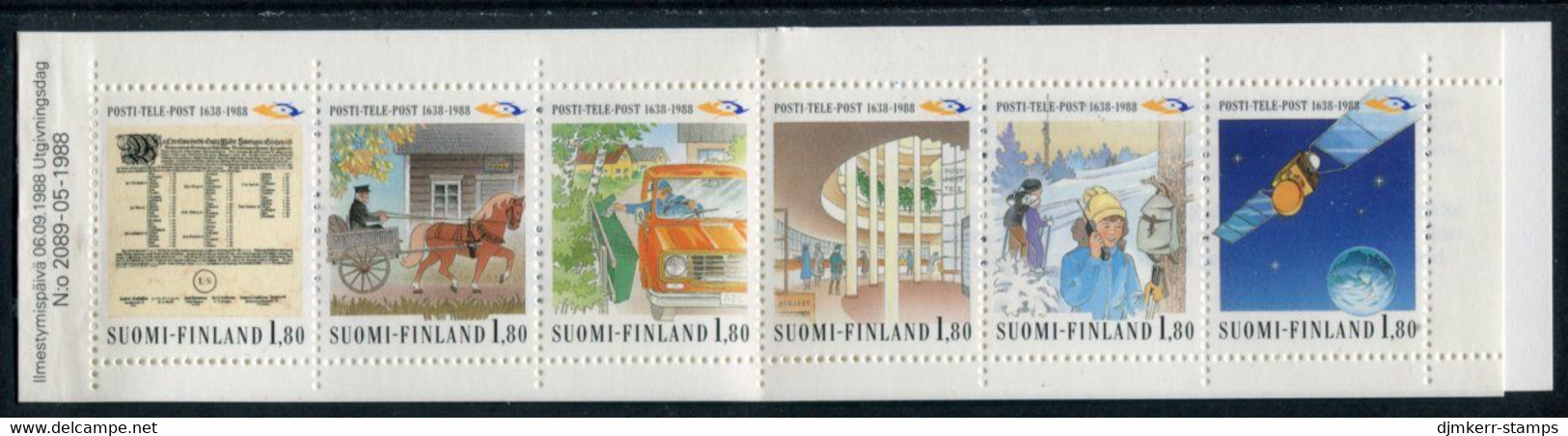 FINLAND 1988 350th Anniversary Of Postal Service Booklet MNH / **.  Michel 1059-64 - Unused Stamps