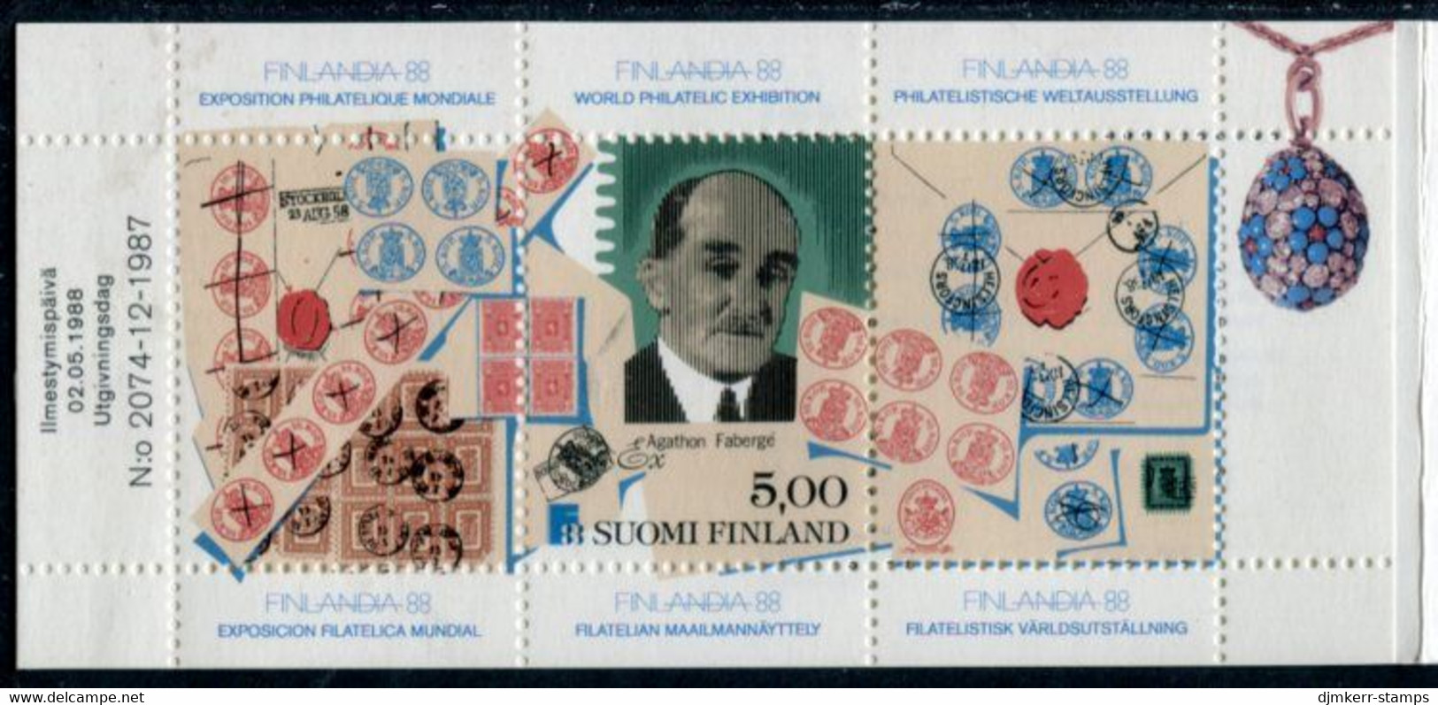 FINLAND 1988 FINLANDIA '88: Faberge Booklet MNH / **.  Michel 1050 - Unused Stamps