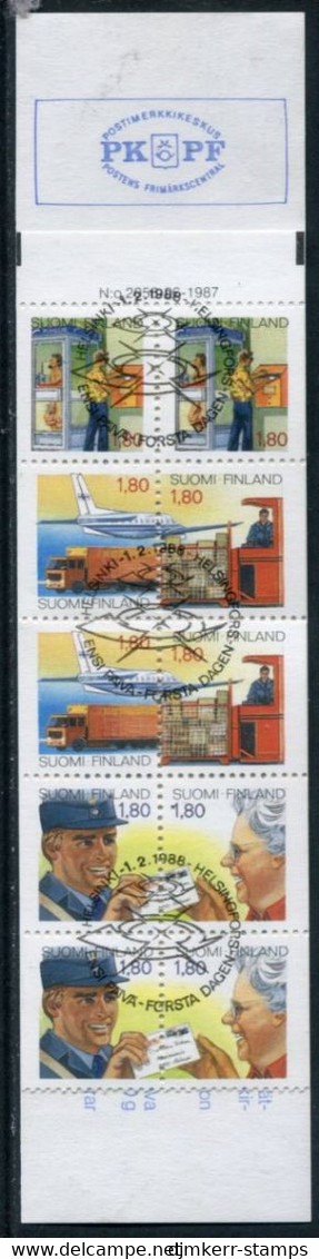 FINLAND 1988 Postal Services Booklet Used.  Michel 1039-43 - Used Stamps