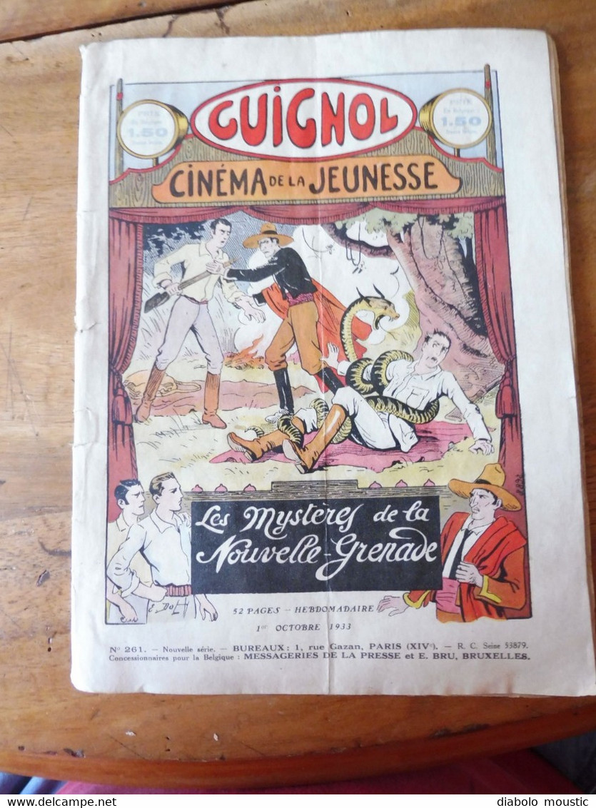 Année 1933 GUIGNOL Cinéma De La Jeunesse ...mais Pas Que ! (Mystères De La Nlle-Grenade, Le Buste Au Nez Cassé, BD,Etc ) - Riviste & Cataloghi