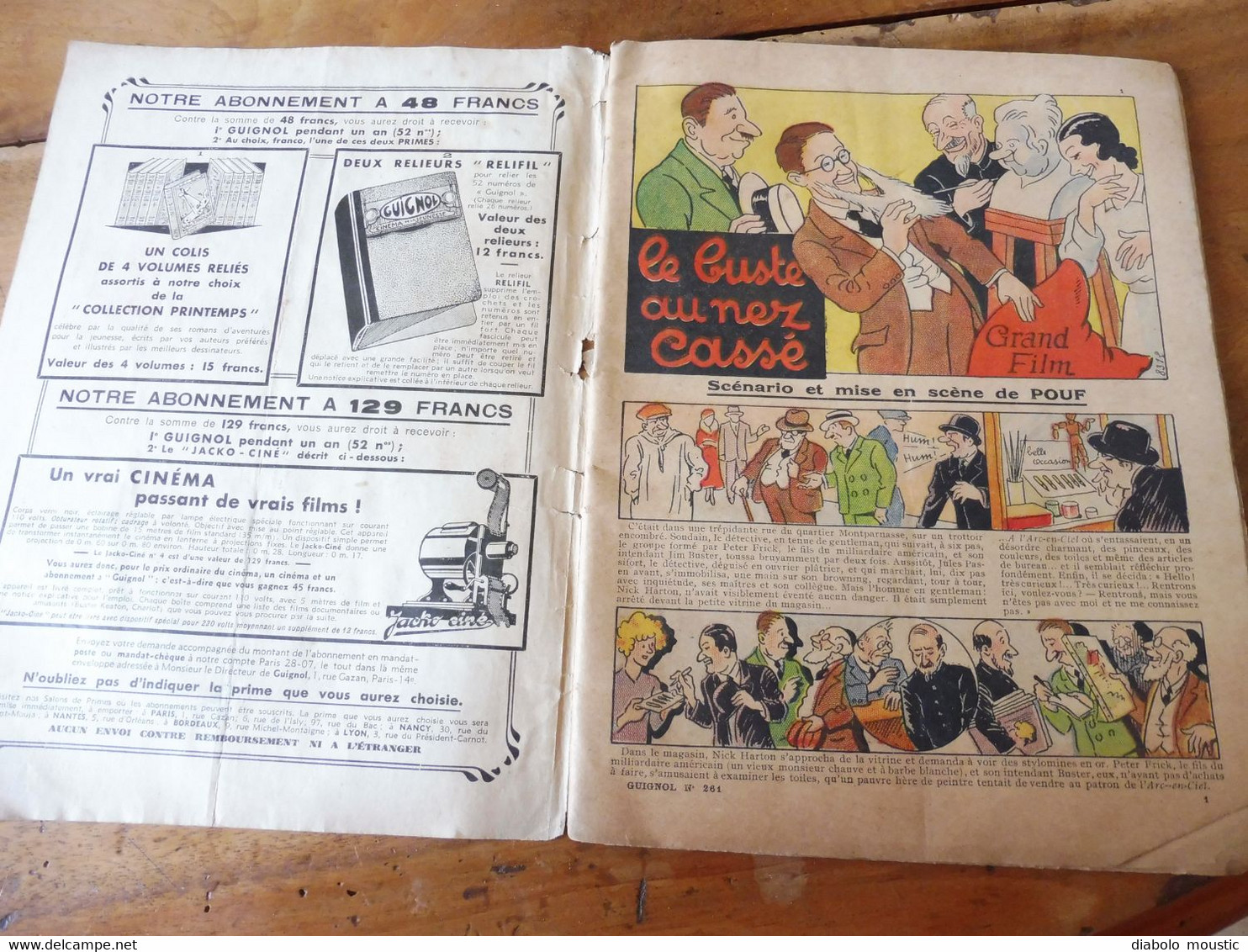 Année 1933 GUIGNOL Cinéma De La Jeunesse ...mais Pas Que ! (Mystères De La Nlle-Grenade, Le Buste Au Nez Cassé, BD,Etc ) - Tijdschriften & Catalogi