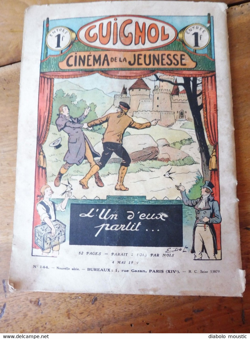 Année 1930 GUIGNOL Cinéma de la Jeunesse ..mais pas que ! (La Perle Noire irisée, L'un d'eux partit.. , BD, Etc )