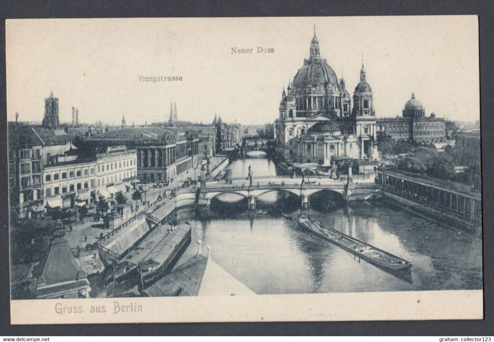 Vintage Printed Postcard Postale Carte Postkarte Gruss Aus Berlin Burgstrasse Neurer Dom Germany Deutsche - Schoeneberg