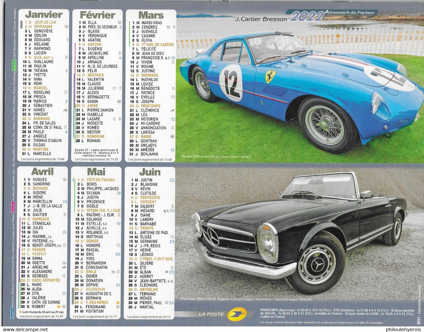 CALENDRIER 2022 Auto FERRARI MERCEDES PORSCHE VOLKSWAGEN - Grossformat : 2001-...