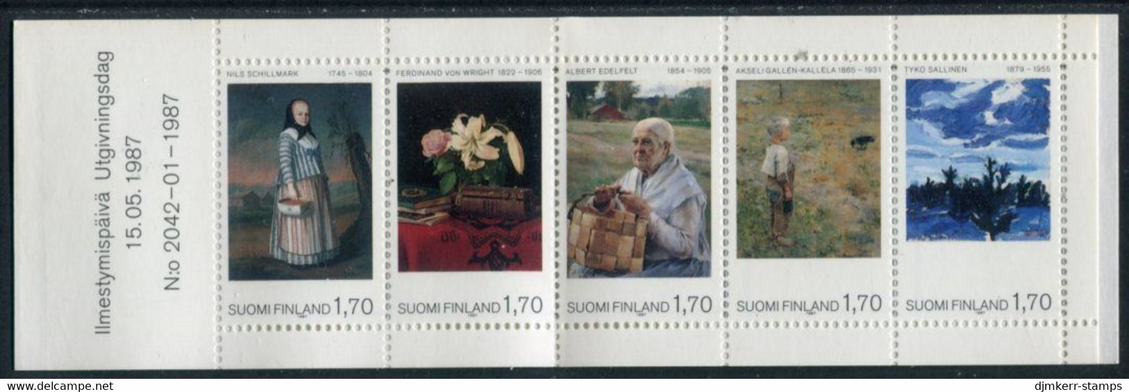 FINLAND 1987 Centenary Of Ataneum Art Museum Booklet MNH / **.  Michel 1023-27 - Unused Stamps