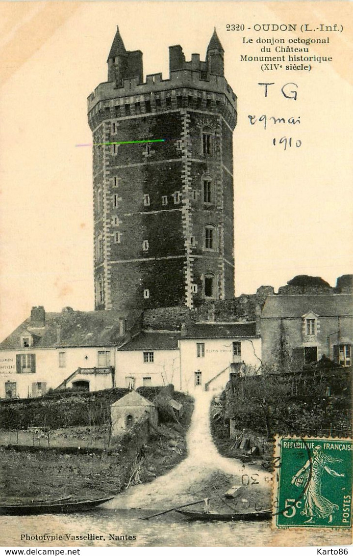 Oudon * Chemin Et Le Donjon Octogonal Du Château * Boulangerie CHAUVEAU - Oudon