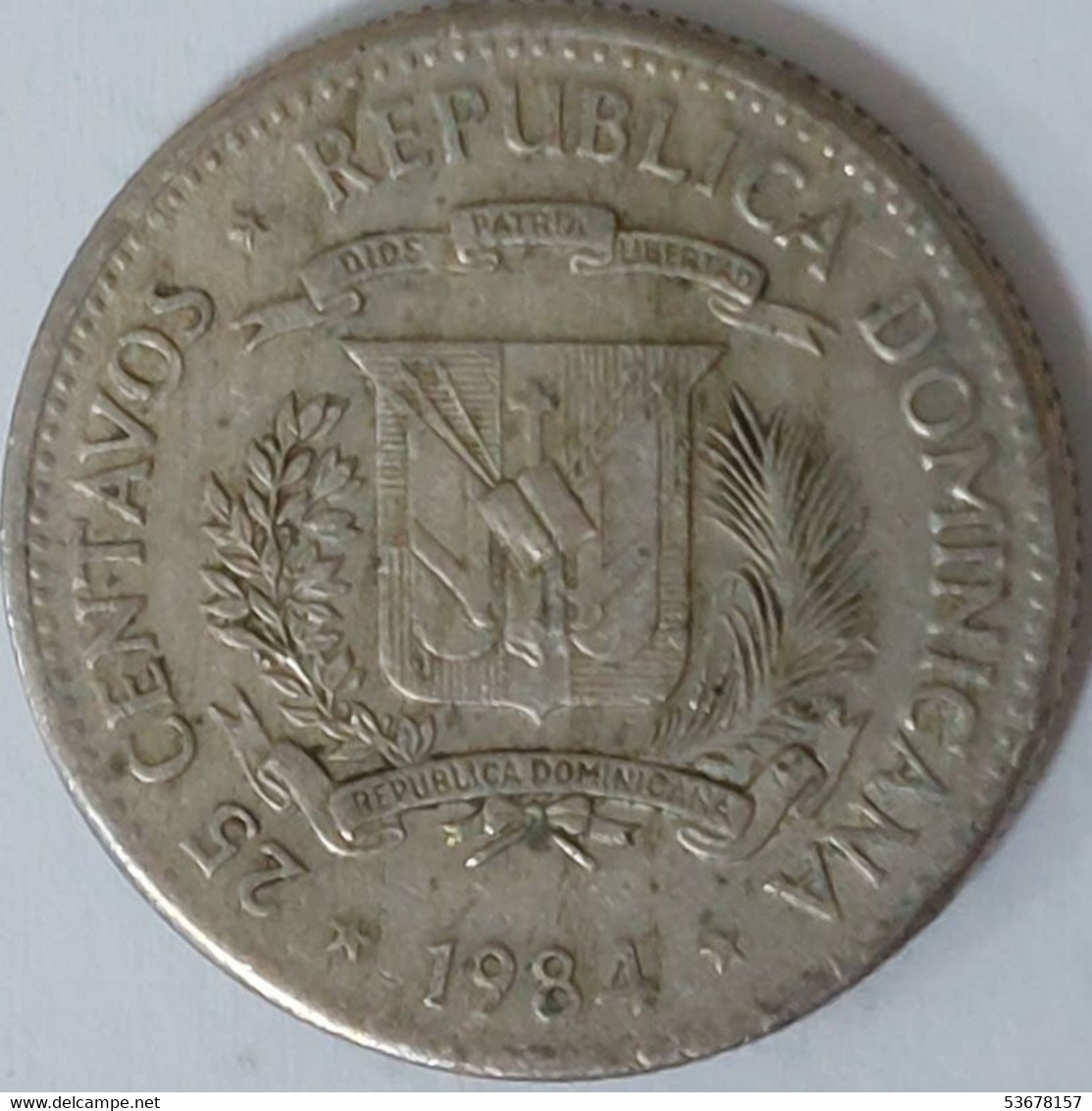 Dominican Republic - 25 Centavos, 1983, KM# 61.1 - Dominicana