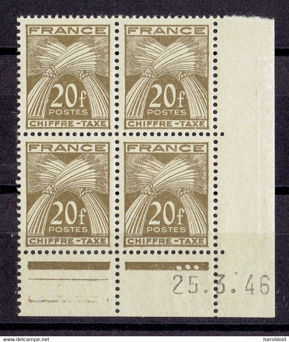 Coin Datés Taxe N°77 - Petite Trace Au Dos D'un TP Sinon TTB - 1946 - Postage Due