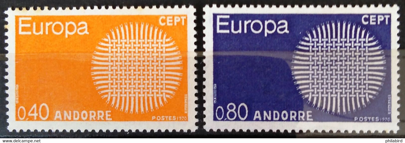 EUROPA 1970 - ANDORRE FRANCAIS                   N° 202 (**) / 203 (*) - 1970