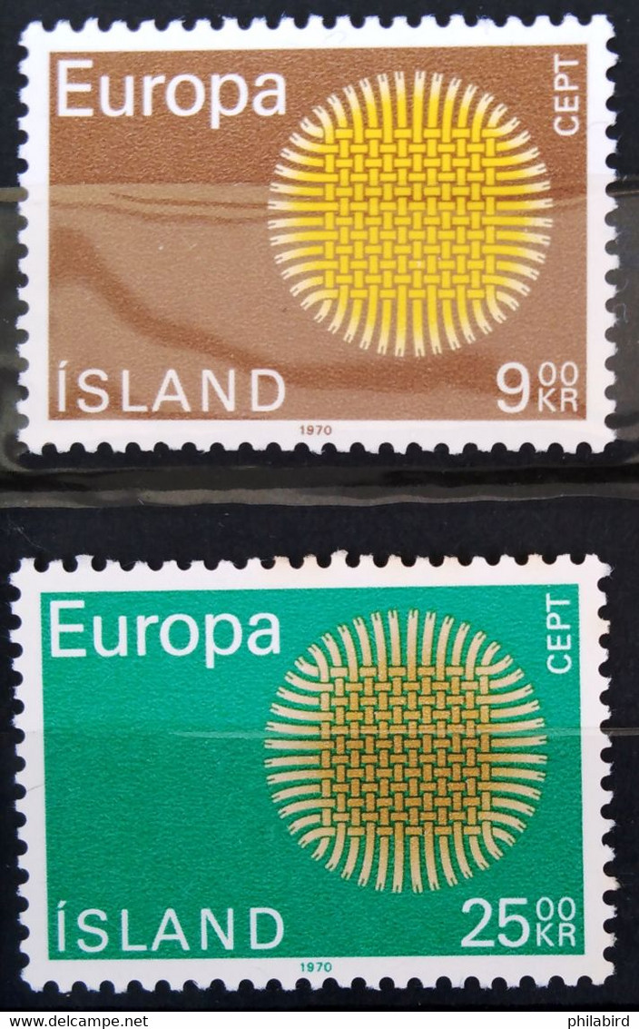 EUROPA 1970 - ISLANDE                  N° 395/396                     NEUF** - 1970