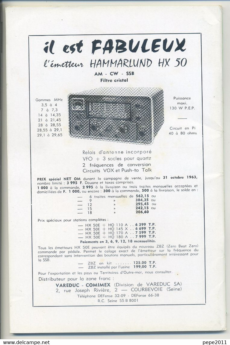 Revue Illustrée Mensuelle RADIO REF - Revue Des Ondes Courtes - N° 10 - 1963 - Audio-video