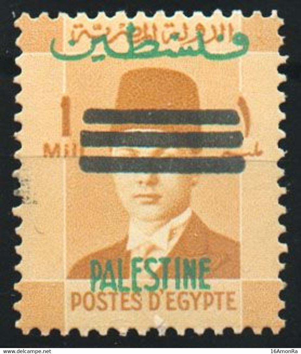 KING FAROUK 1mill. Yellow-brown Ovpt. PALESTINE, Nh, Xx.  Superbe - 19429 - Nuevos