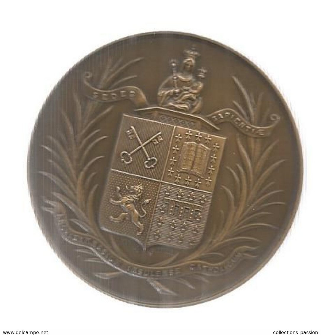 JC, Médaille, Bronze, Université Catholique De LILLE , Mahieu , Graveur, 60 Gr , Dia. 50 Mm , Frais Fr 3.35 E - Professionnels / De Société