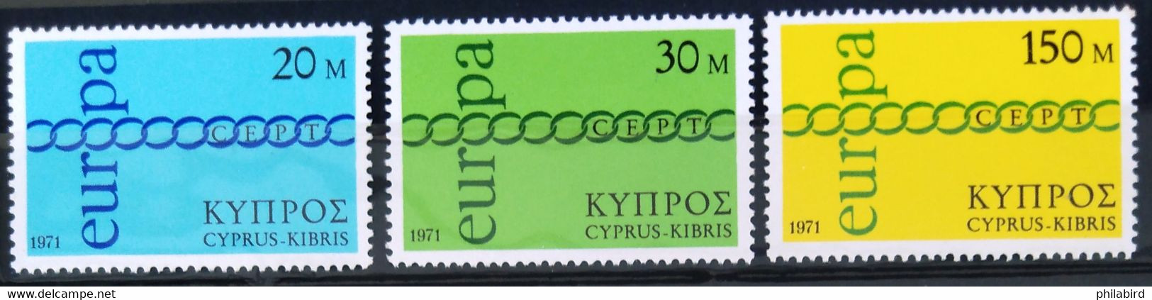 EUROPA 1971 - CHYPRE                  N° 351/353                     NEUF** - 1971
