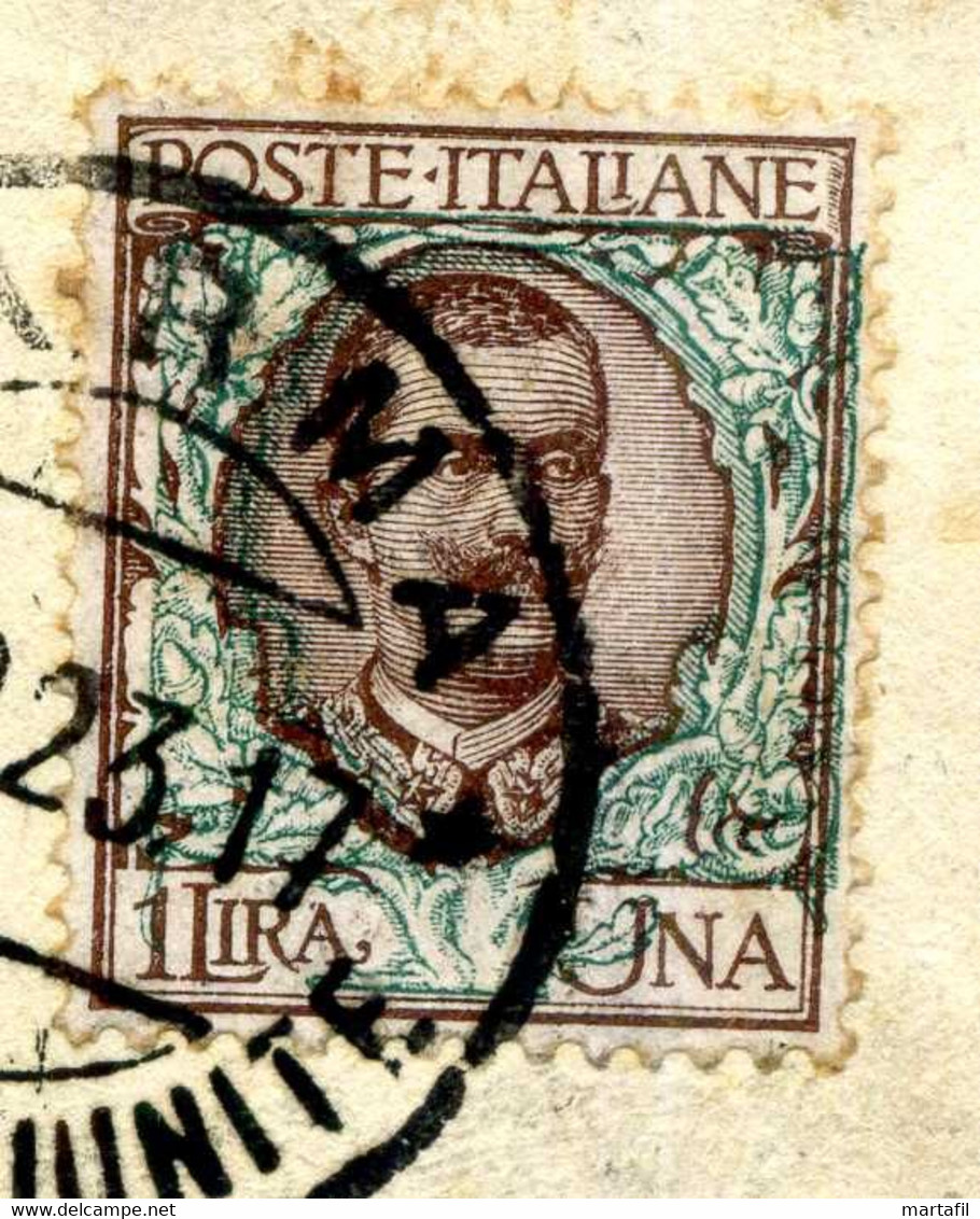 1923 Lettera Per VILLORBA (TREVISO) Da Parma Sezioni Riunite Affr. 1 Lira VARIETA' Ornato Spostato - Storia Postale