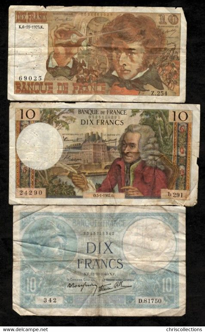 FRANCE - Lot De 8 Billets Français - Sonstige & Ohne Zuordnung