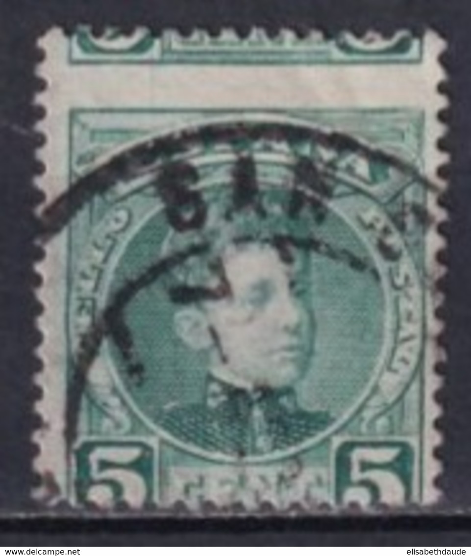 ESPAGNE - 1901 - ALPHONSE XIII - YT 213 VARIETE PIQUAGE à CHEVALOBLITERE - Used Stamps