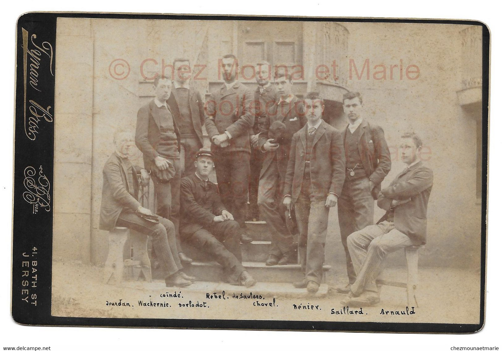 ECOLE NAVALE PROMOTION MAJORITE 1891 - BENIER COINDE CHOVEL JOURDAN DORLODOT ARNAULD WACKERNIE REBEL - PHOTO ST JERSEY - Guerre, Militaire