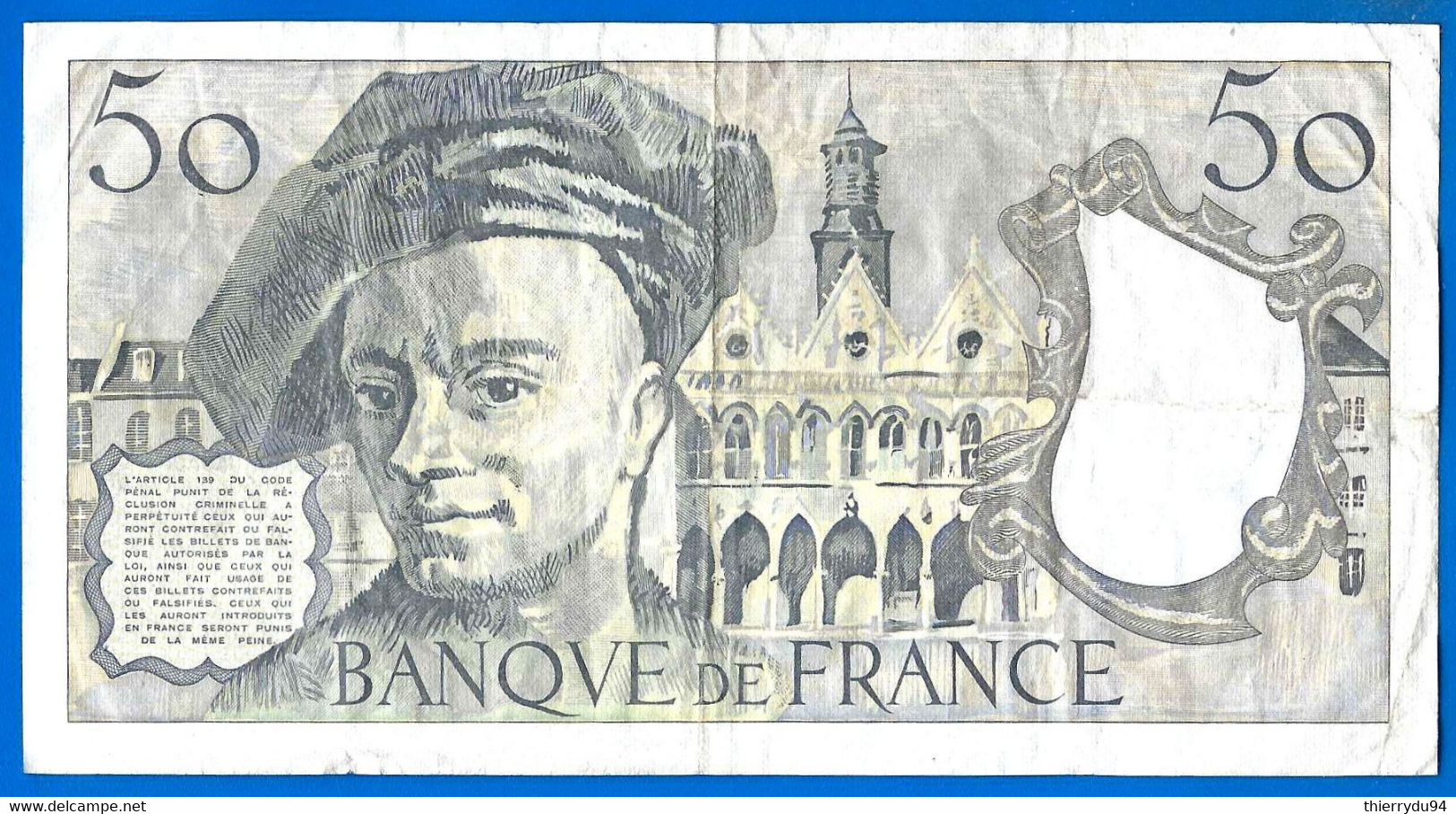 France 50 Francs 1988 Alphabet A 51 Quentin Frcs Frc Paypal Bitcoin Crypto OK - 50 F 1976-1992 ''Quentin De La Tour''