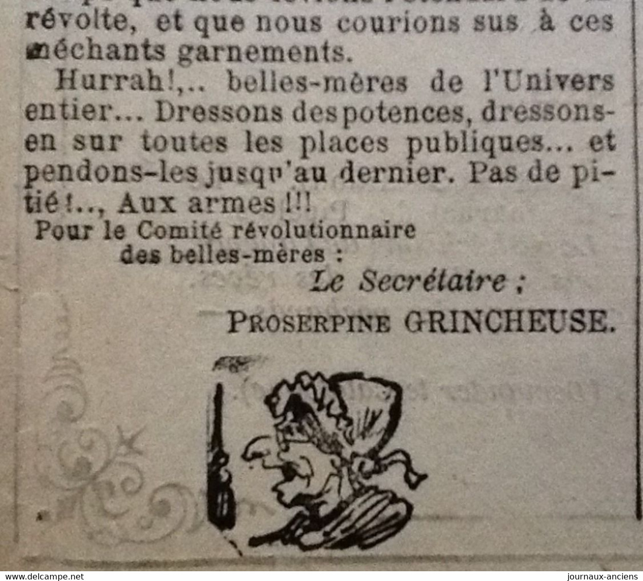 Journal N° 1 Première Année 188? LE JOURNAL DES BELLES-MÈRES - LA MARSEILLAISE DES BELLES MÈRES - Journaux Anciens - Avant 1800