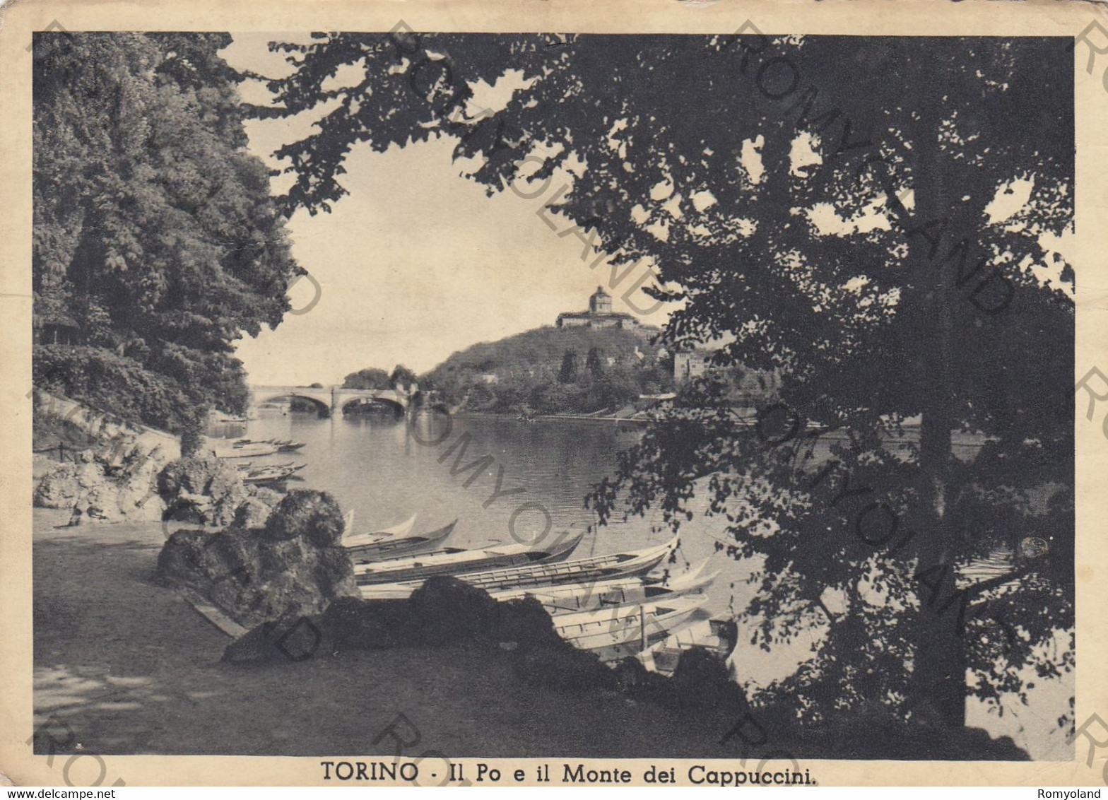 CARTOLINA  TORINO,PIEMONTE,IL PO E IL MONTE DEI CAPPUCCINI,BELLA ITALIA,MEMORIA,STORIA,CULTURA,RELIGIONE,VIAGGIATA 1940 - Fiume Po