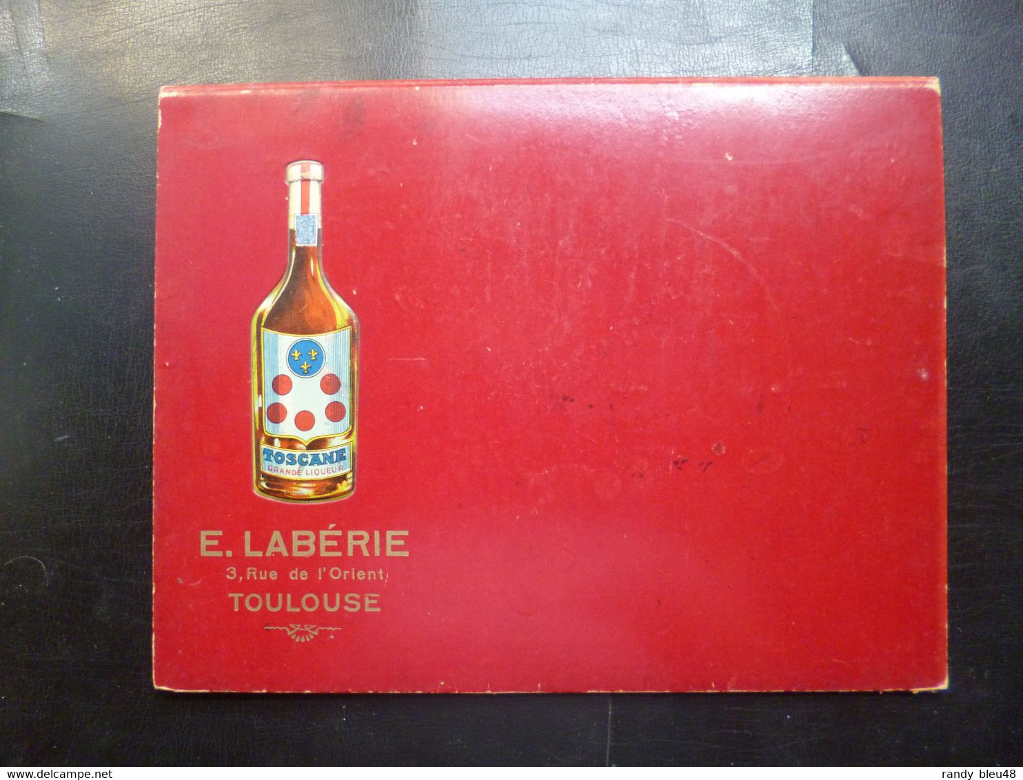 PORTE DOCUMENT PUBLICITAIRE  -  LABERIE - 3 Rue De L'Orient -  TOULOUSE  -  Liqueur TOSCANE  -  Cartonnage épais - Drank & Bier