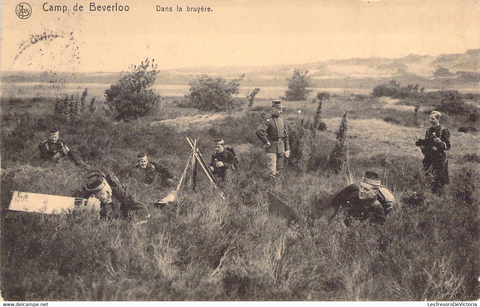 CPA Camp De Berverloo - Dans La Bruyère - Soldats Embusqués - Carte Voyagée En 1914 - Leopoldsburg (Kamp Van Beverloo)