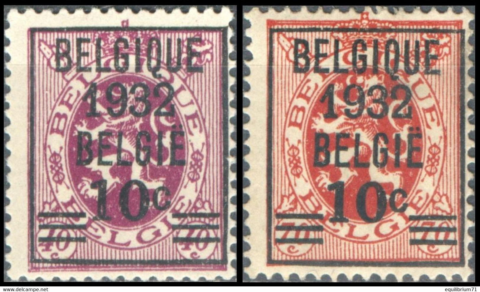 333/334* - "Type Lion Héraldique" De 1929 / " Heraldieke Leeuw Van 1929 - BELGIQUE / BELGIË - Typografisch 1929-37 (Heraldieke Leeuw)