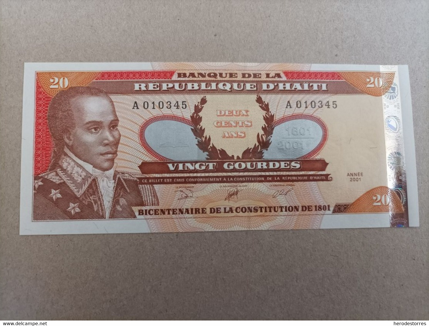 Billete De HAITI De 20 GOURDES, Año 2001, UNC - Haïti